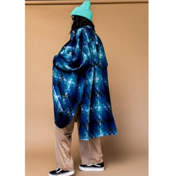 Dressed In Lala Cosmos Oversized Grunge Wool Jacket Nwot - Picture 4 of 10